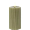 Bougie LED en cire véritable aspect rainuré STRIPE