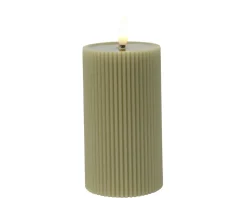 Bougie LED en cire véritable aspect rainuré STRIPE