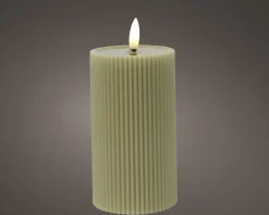 Bougie LED en cire véritable aspect rainuré STRIPE