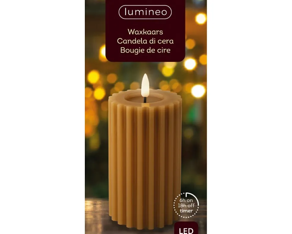 Bougie LED en cire véritable STRIPE