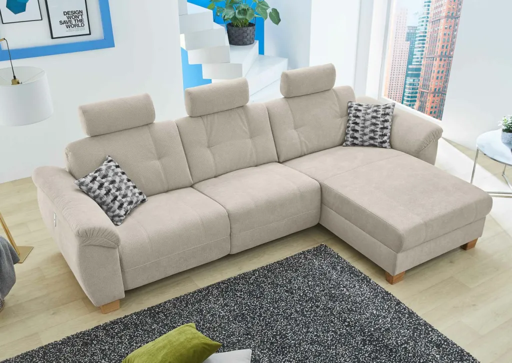 Canapé d'angle avec fonction relax PORTOFINO-SE-JOB Clearance