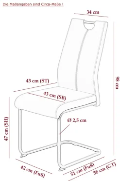 Chaise à piètement luge CORINNA S-Hela