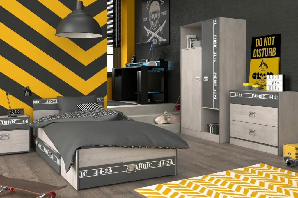 Chambre junior 6 éléments FABRIC 20-Parisot Outlet