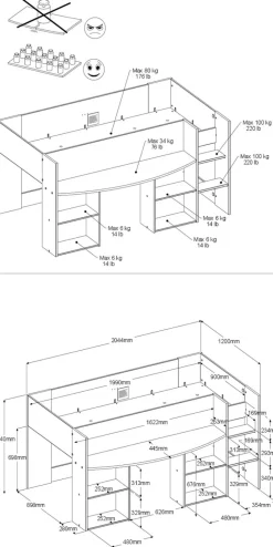 Chambre junior 2 éléments PIROUETTE 16