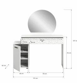 Coiffeuse avec miroir ZIWAY-Xonox