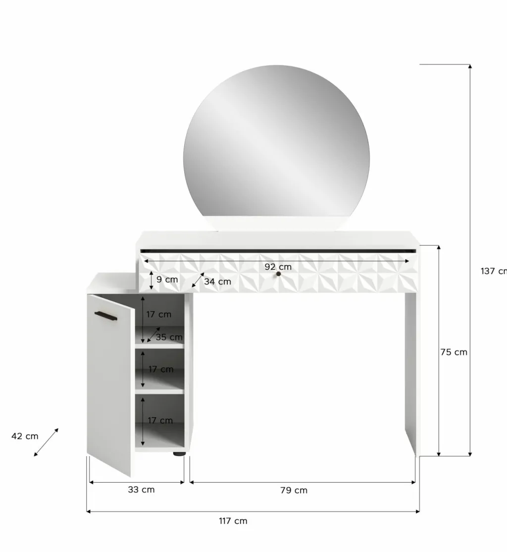 Coiffeuse avec miroir ZIWAY-Xonox