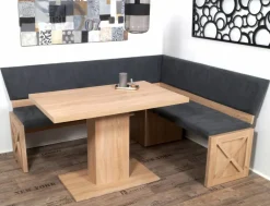 Coin repas avec banquette d'angle 4 éléments MADRANO