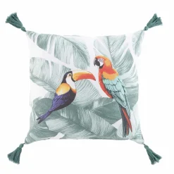Coussin décoratif avec pompons perroquet OUTDOOR