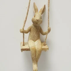 Décoration à suspendre lièvre sur balançoire HOPPI