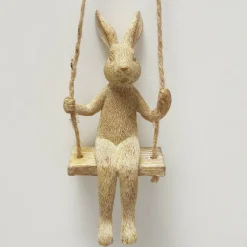 Décoration à suspendre lièvre sur balançoire HOPPI