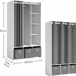 Dressing avec rideau en tissu JENKE