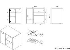 Ensemble avec buffet de cuisine MEMPHIS 3-Parisot