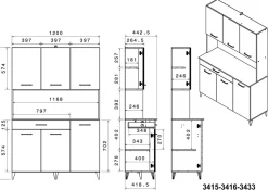 Ensemble avec buffet de cuisine MEMPHIS 4-Parisot Discount