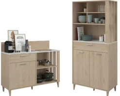 Ensemble buffet de cuisine et desserte ATLANTA 2-Parisot New