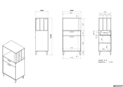 Ensemble buffet de cuisine et meuble de rangement ATLANTA 1