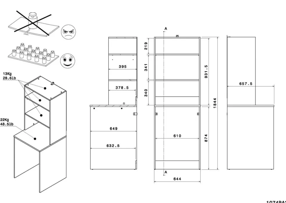 Ensemble de meubles pour machine à laver LAUNDRY 3