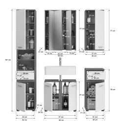 Ensemble salle de bains 5 éléments ASSELA-Xonox Clearance