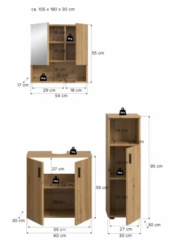 Ensemble salle de bains 3 éléments MONE-Xonox Discount