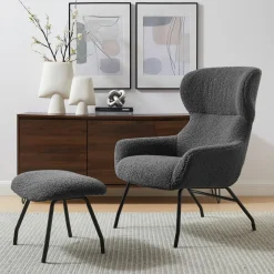 Fauteuil avec repose-pied 367810-Salesfever Online