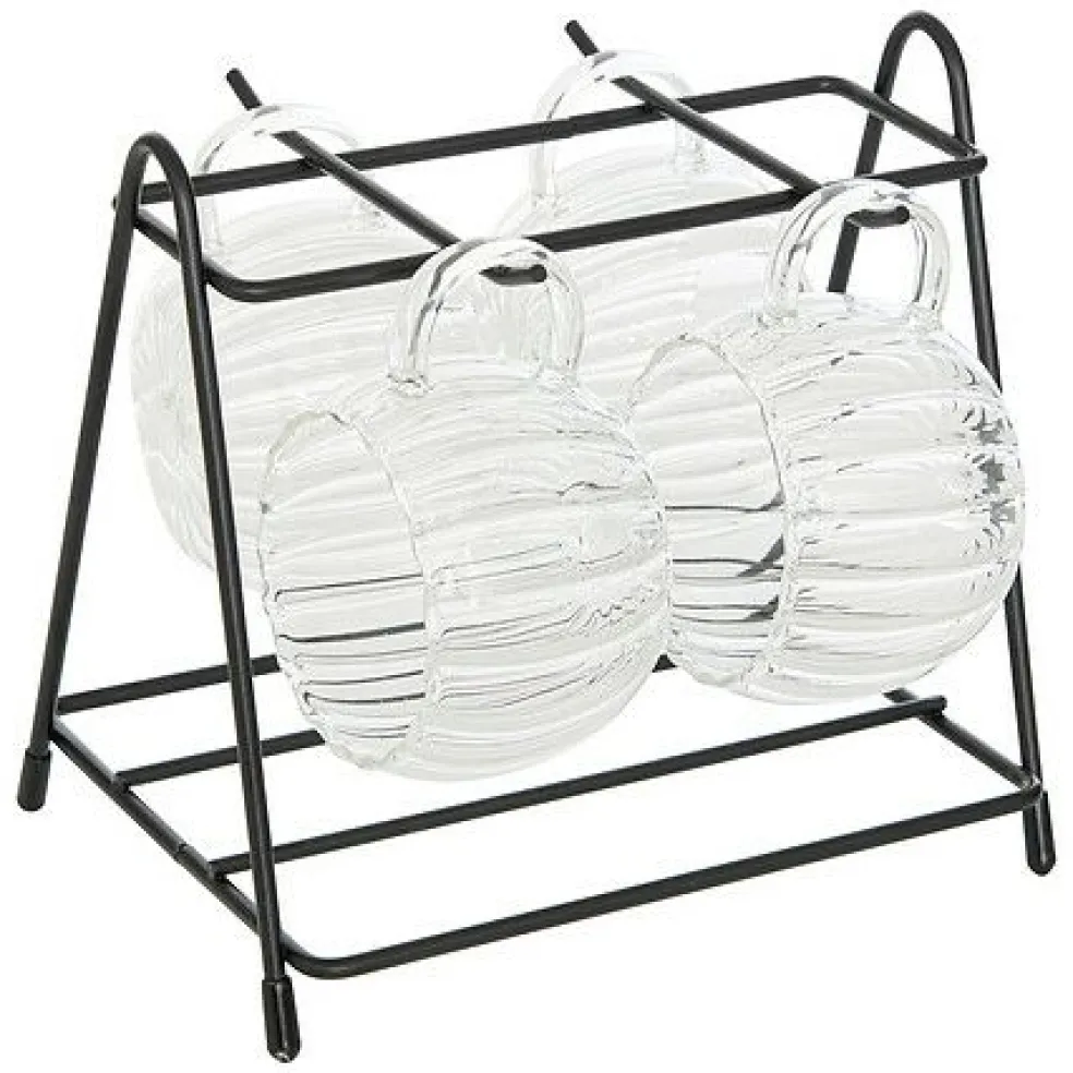 Glastassen 4er Set mit Ständer IVY