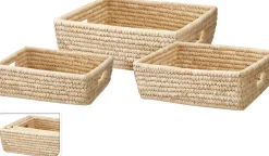 Grand panier carré en jonc de mer EH