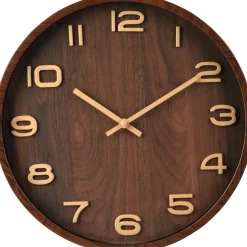 Horloge murale aspect bois EH-Koopman Outlet
