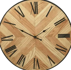 Horloge murale aspect bois EH