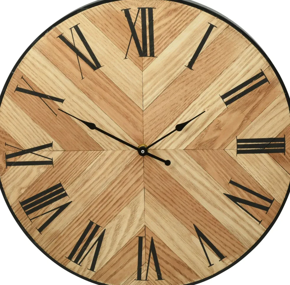 Horloge murale aspect bois EH