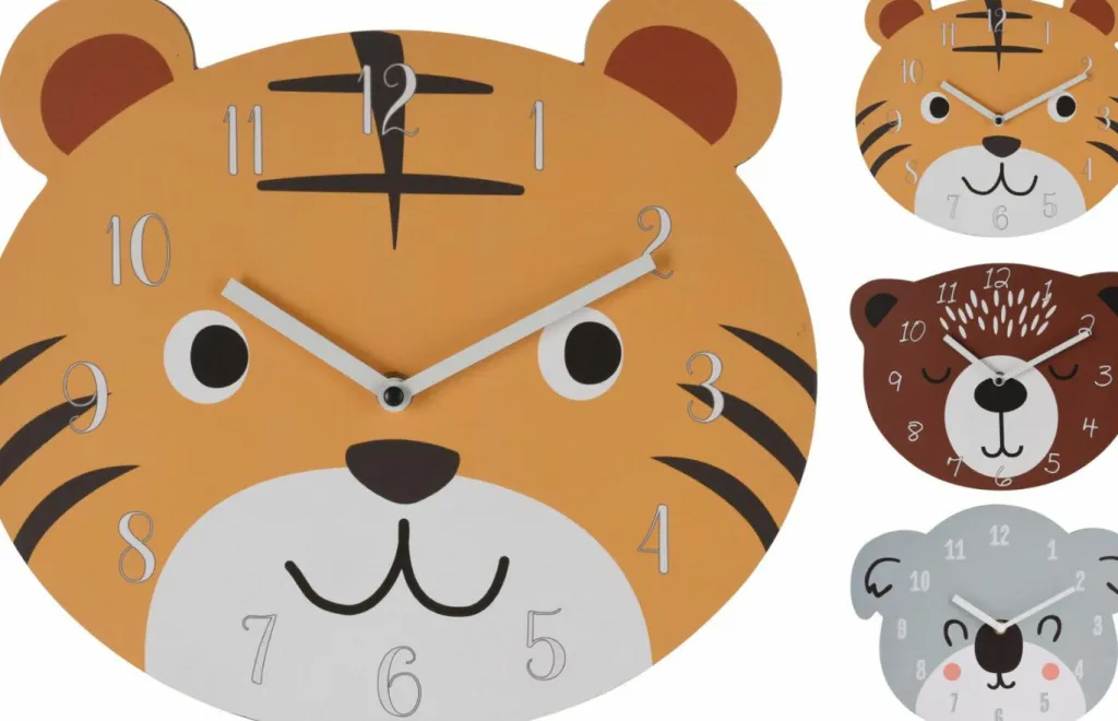 Horloge murale pour enfant motif animal KIDS-Koopman Online