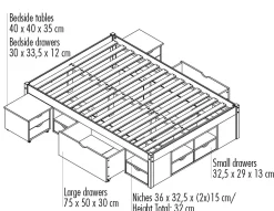 Lit à tiroirs CLAAS 180x200cm-Inter Link Clearance