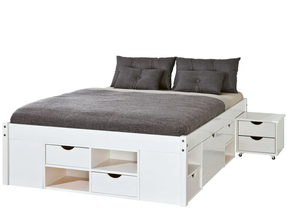 Lit avec chevet escamotable et rangements TILL