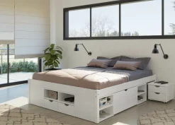 Lit avec chevet escamotable et rangements TILL