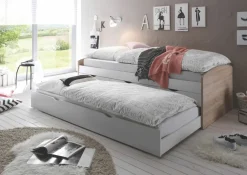 Lit gigogne avec rangement 90 x 200 cm NESSI-Pol-Power Outlet