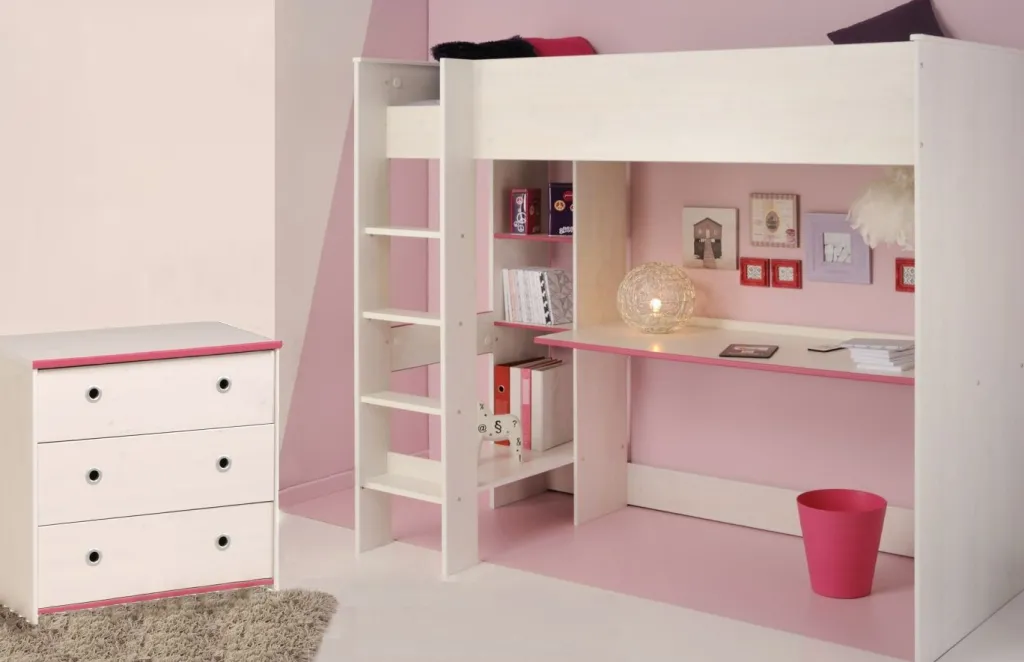 Lit mezzanine avec commode SMOOZY 29a-Parisot