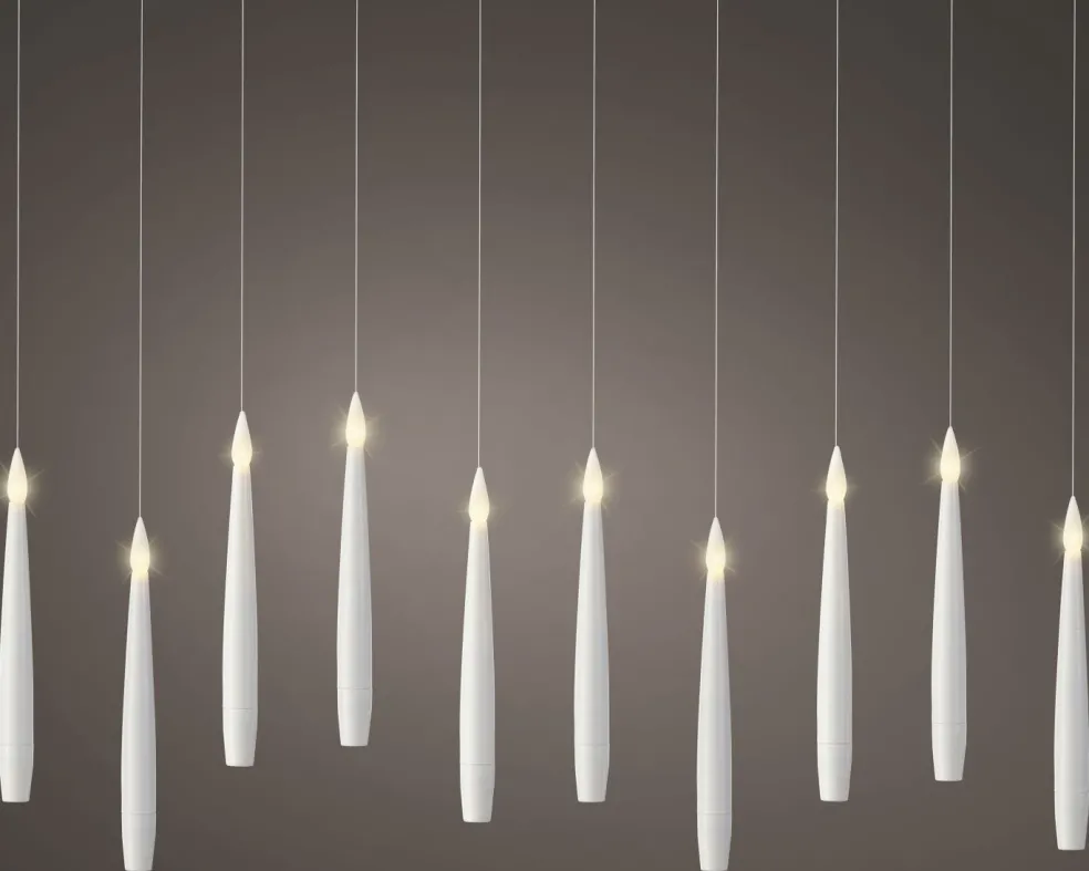 Lot de 10 bougies LED suspendues LED