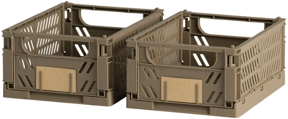 Lot de 2 caisses pliables ton marron DAY