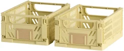 Lot de 2 caisses pliables ton jaune DAY