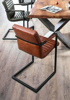 Lot de 2 chaises à piètement luge BARCELONA-Gutmann Discount