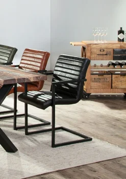 Lot de 2 chaises à piètement luge BARCELONA-Gutmann Online