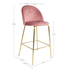 Lot de 2 chaises de bar LAUSANNE-House Nordic Hot