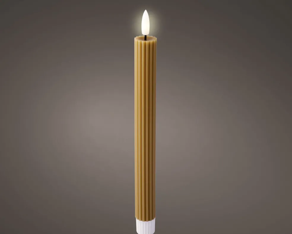 Lot de 2 chandelles LED en cire STRIPE