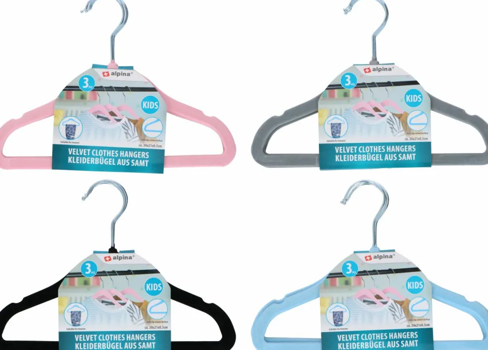 Lot de 3 cintres pour vêtements enfants ALPINA