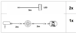 Lot de 2 éclairages pour tablettes en verre à clipser ADUA / SEBETA-Xonox