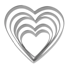 Lot de 5 emporte-pièces en forme de cœurs KITCHEN-Metaltex Hot