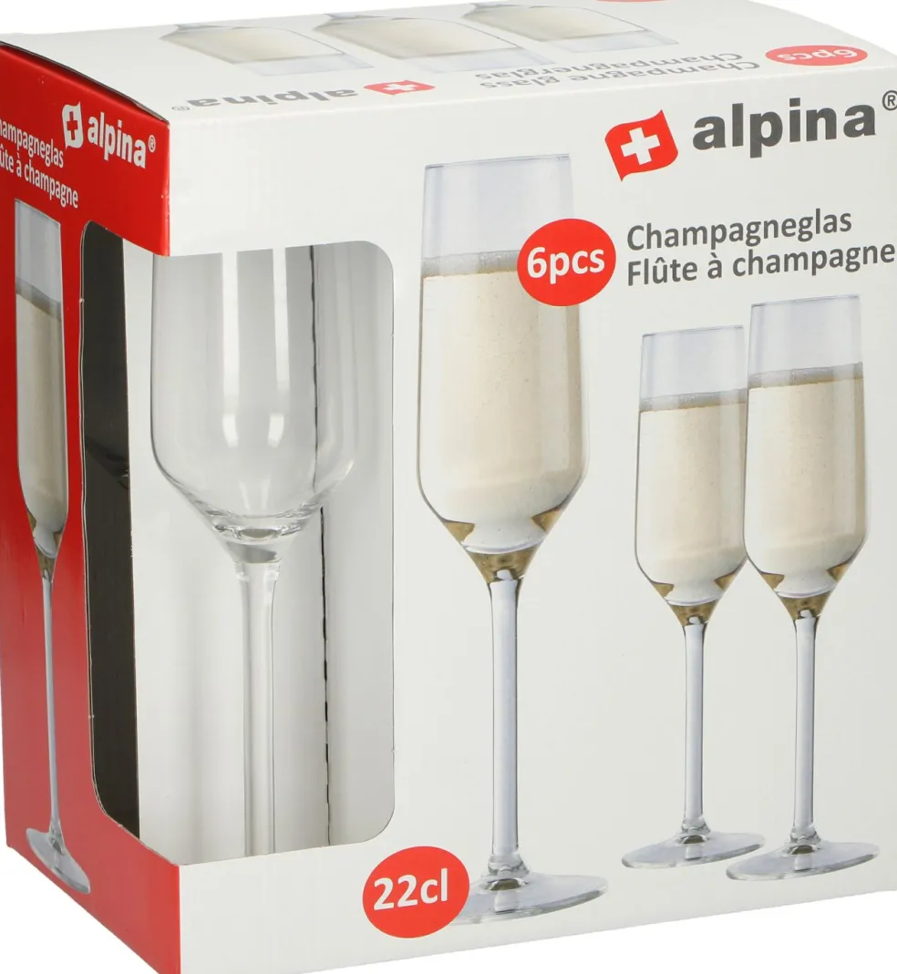 Lot de 6 flûtes à champagne ALPINA