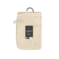 Lot de 2 gants de toilette UNI