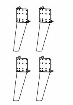 Lot de 4 pieds de lit MAVI-EXTRA-Rauch Clearance