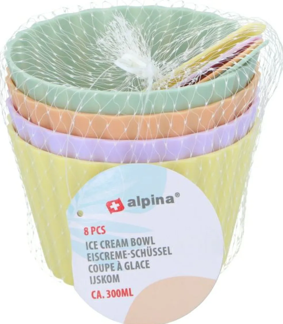 Lot de 8 pots à dessert / glace ALPINA