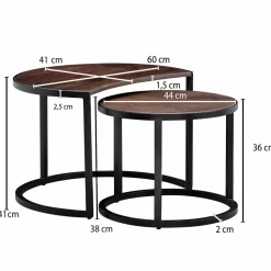 Lot de 2 tables basses DOI KHON RONG-Skyport Discount