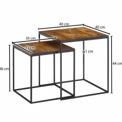 Lot de 2 tables d'appoint BURI RAM-Skyport Hot